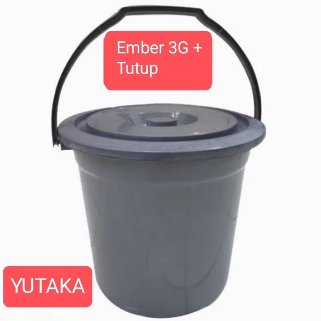 Ember Tutup 3 Galon YUTAKA/ Ember Tutup 12L/ Ember Tutup Plastik Serbaguna