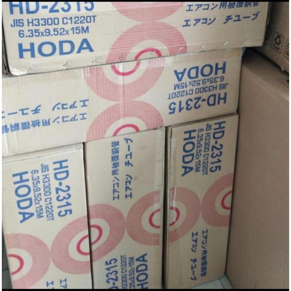 Pipa AC Hoda 1/4 + 3/8 Tebal 0.61 / Pipa Tembaga AC 0.5 - 1 PK Meteran