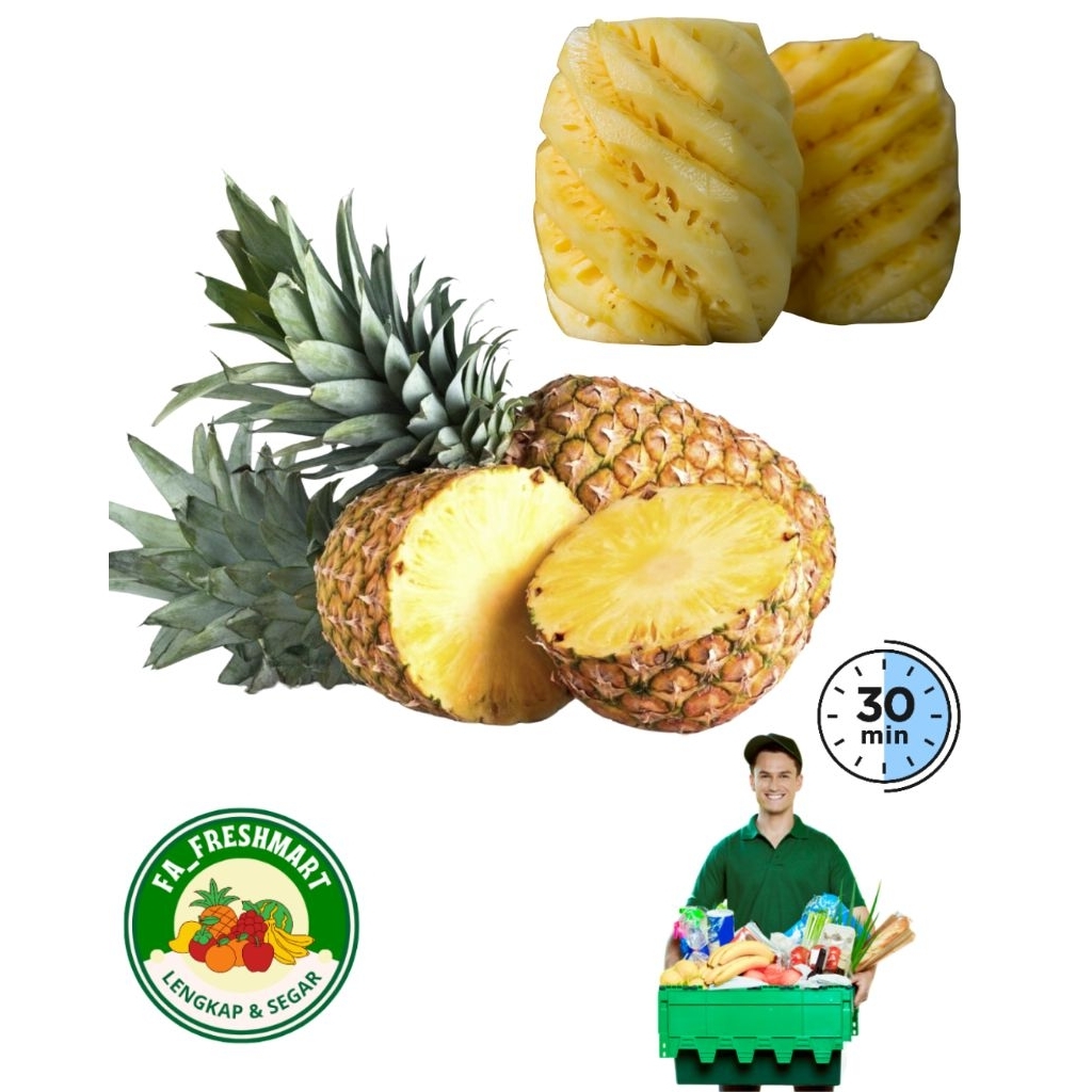 

buah nanas segar kupas 1pcs