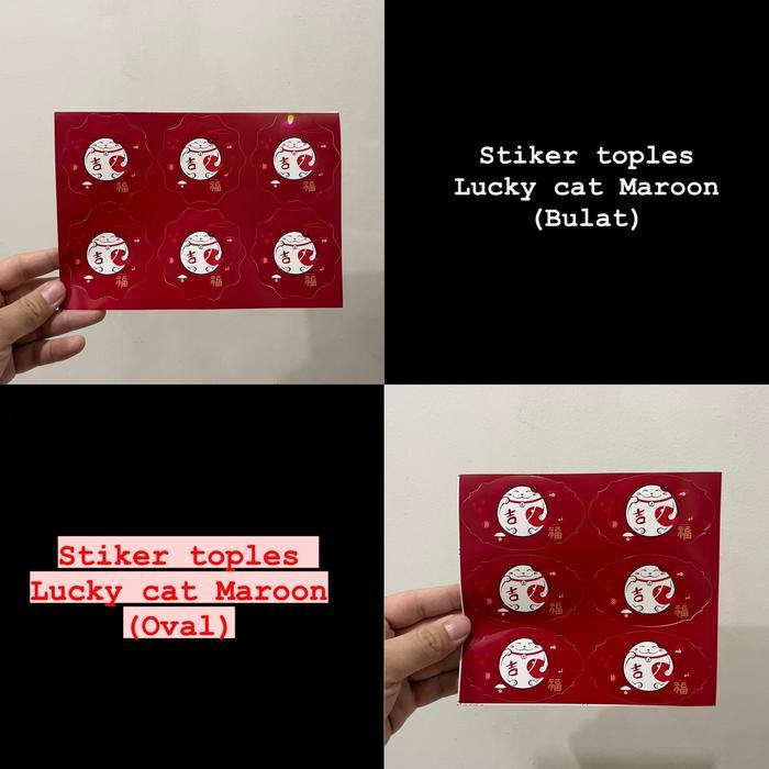 

Stiker Toples Seal Lucky Cat Maroon 1 lbr diameter 7 cm isi 6 pcs