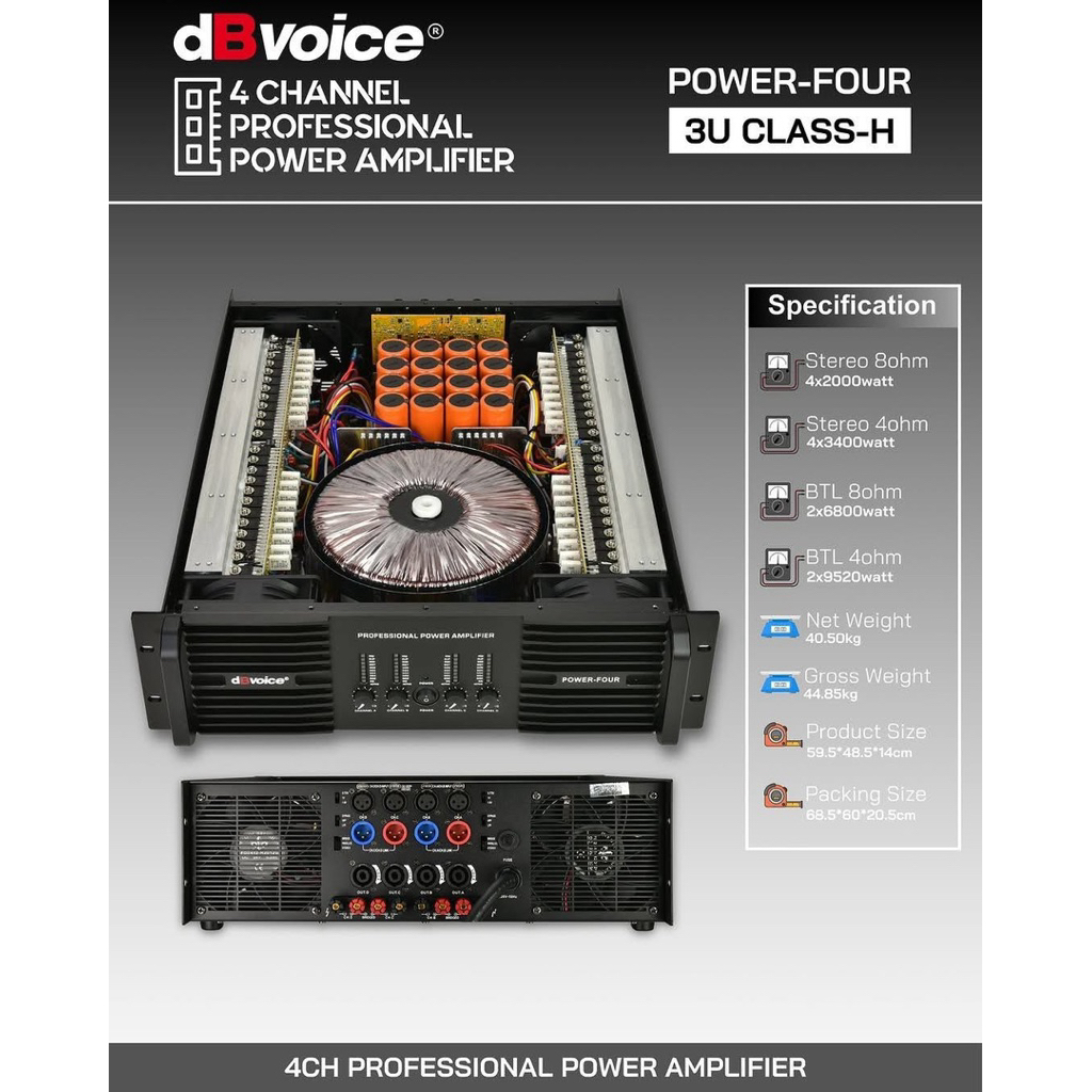 Power 4 chanel dbvoice db voice power four class h original