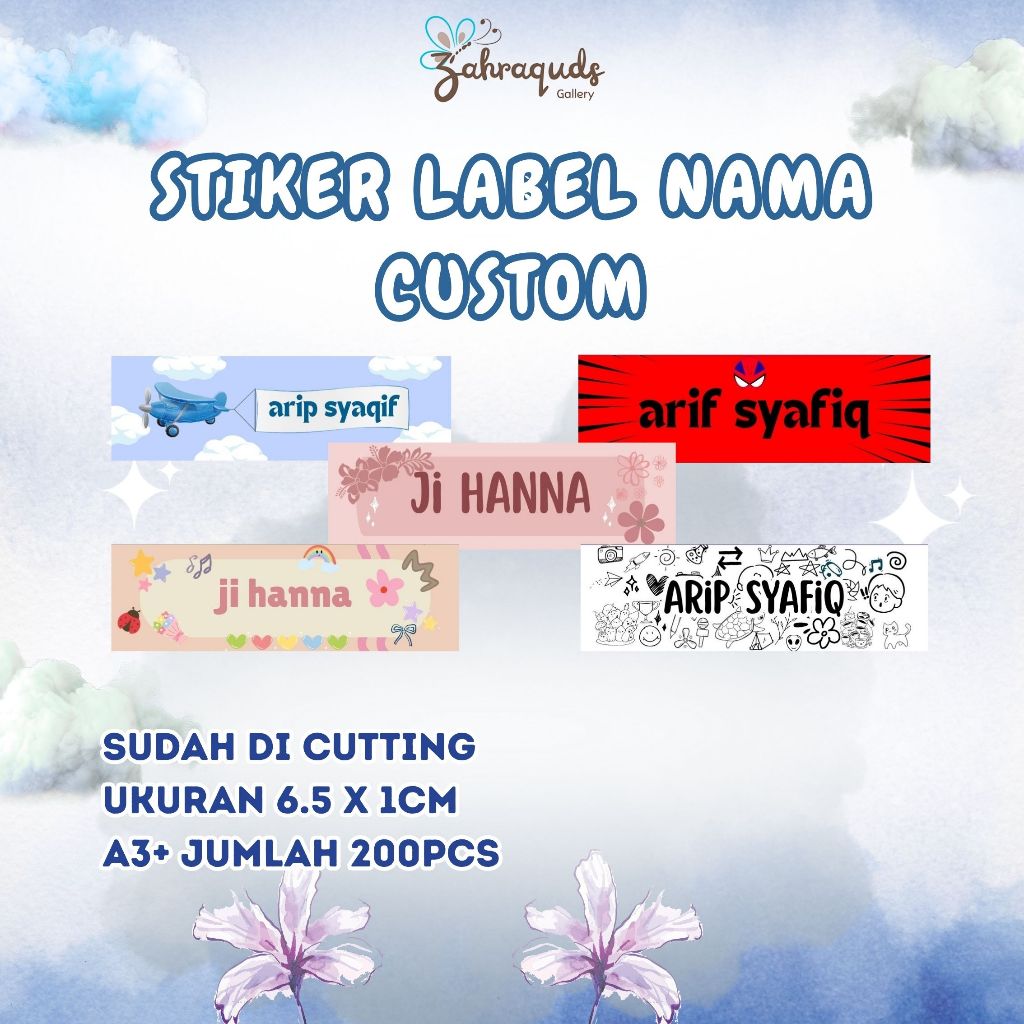 

Stiker Label Nama Custom / Stiker Nama Custom Anti Air Isi 200pcs