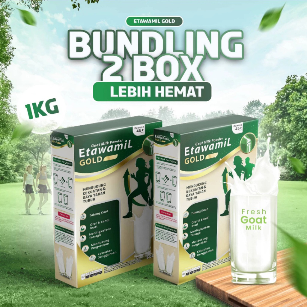 

ETAWAMIL GOLD Susu Kambing Etawa Bubuk Herbal - Sendi Tulang Cegah Osteoporosis Halal BPOM 1000 gram 1 KG