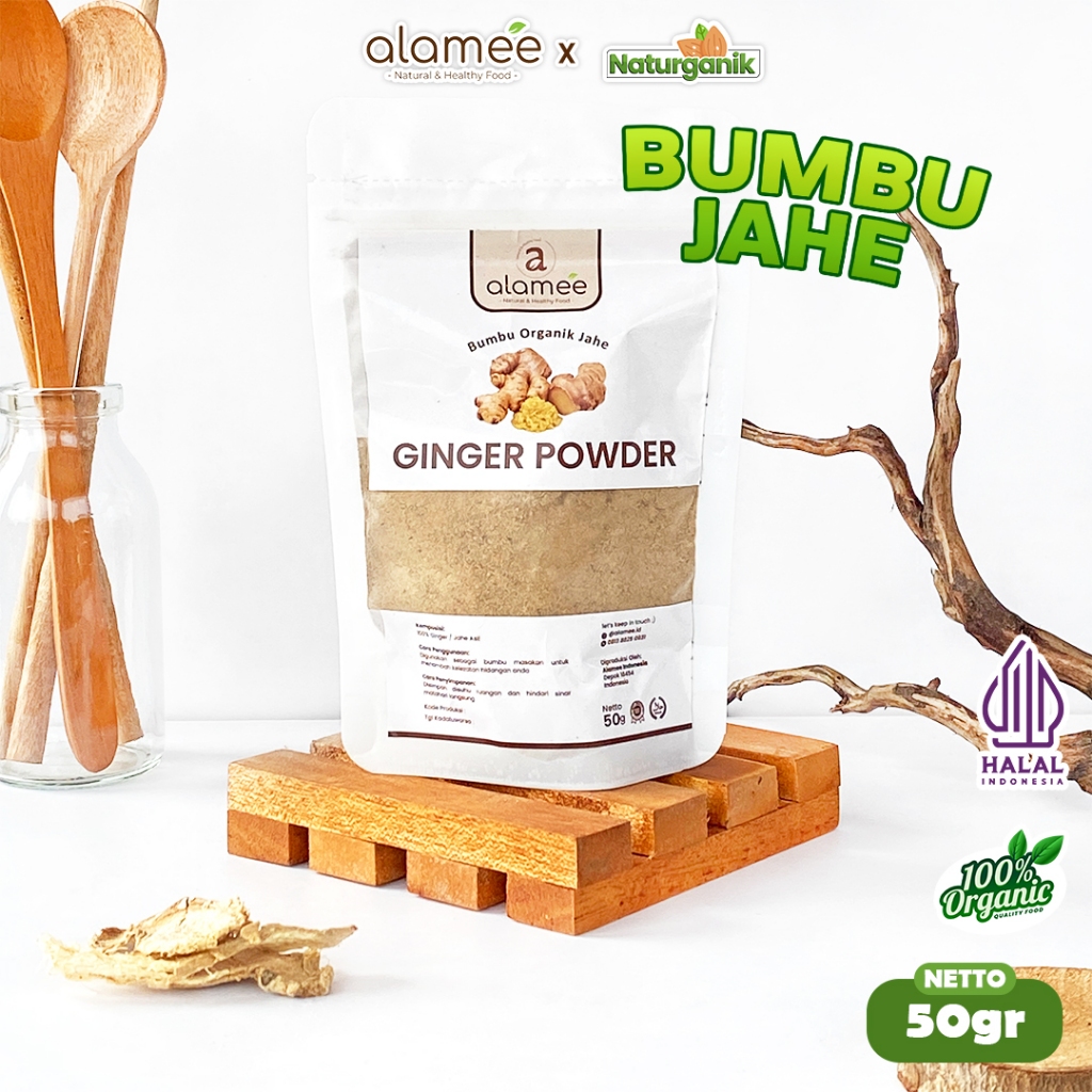 

ALAMEE Jahe Putih Bubuk Ginger Powder Bumbu Dapur Instan Minuman Herbal 50 Gram Organik Naturganik