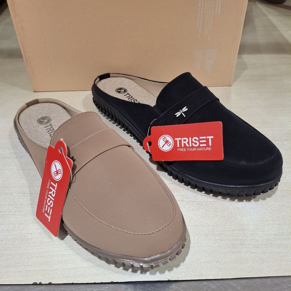 Triset sandal selop/mules wanita ringan & empuk bangets ori size 36-40