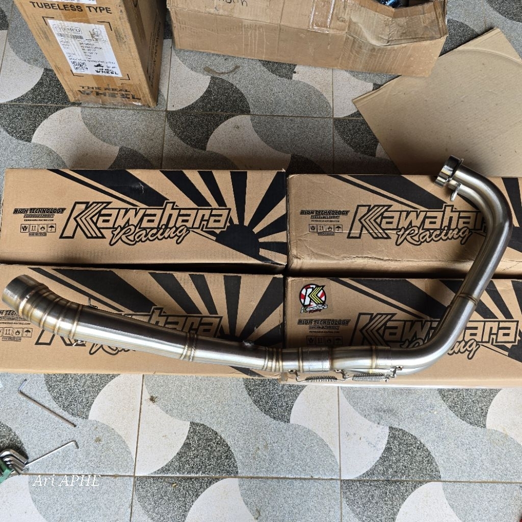 header pipa leher knalpot KAWAHARA original yamaha R25