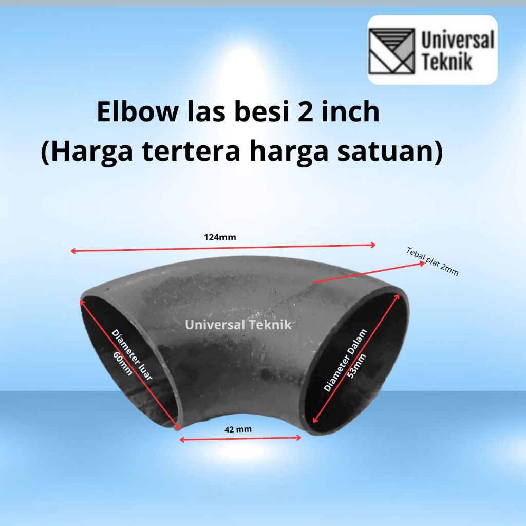 Elbow Las Besi 2  inch  Pipa Las / Elbo Lbow Keni Knee Pipa Las Knee Penyambung Pipa Besi 2  inch