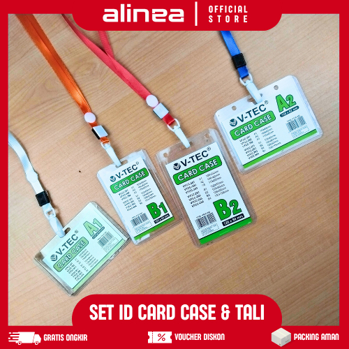 

[GROSIR ISI 12SET] ID Card / Name Tag Case + Tali Gantungan | Set 12 Pcs Tempat Kartu Nama / Name Card Case