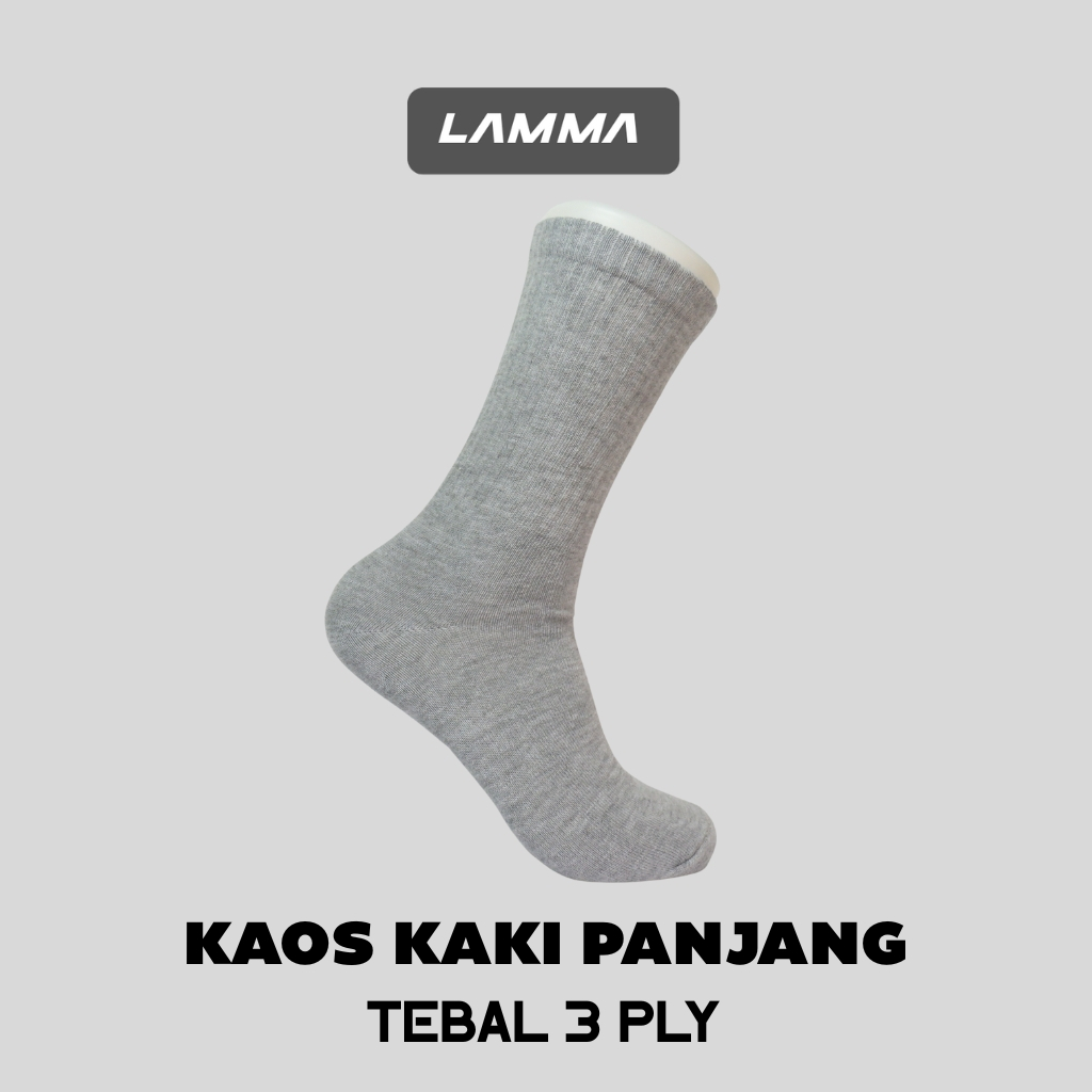 LAMMA-KAOS KAKI POLOS ABU ABU PANJANG