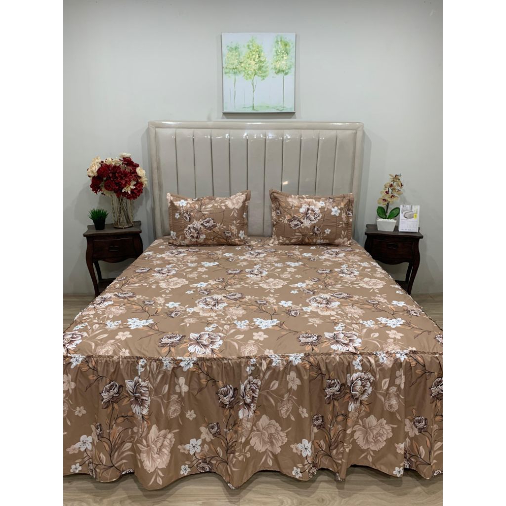 sprei ukuran 180x200x30 rumbai dan botak