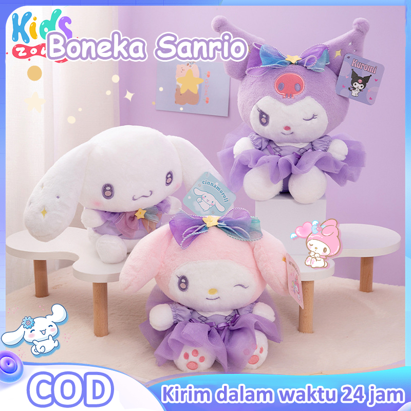 25CM Boneka New Sanrio Kuromi My Melody Cinnamorol Tie Dye Die Plush Premium/ Boneka Lucu/Plush Toy 
