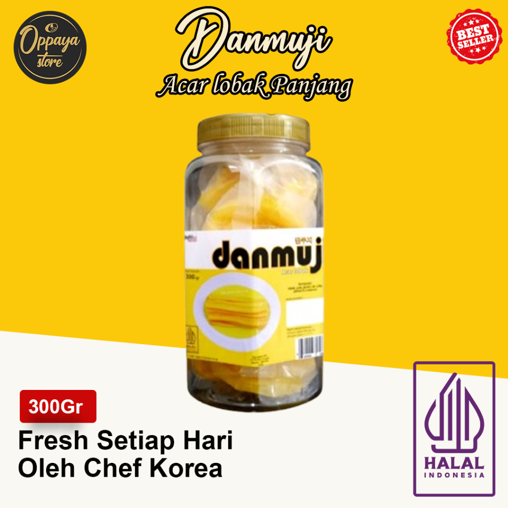 

Danmuji Panjang Kimbab Acar Lobak Kuning Untuk Kimbab 300 Gram Isi 20 Potong Panjang