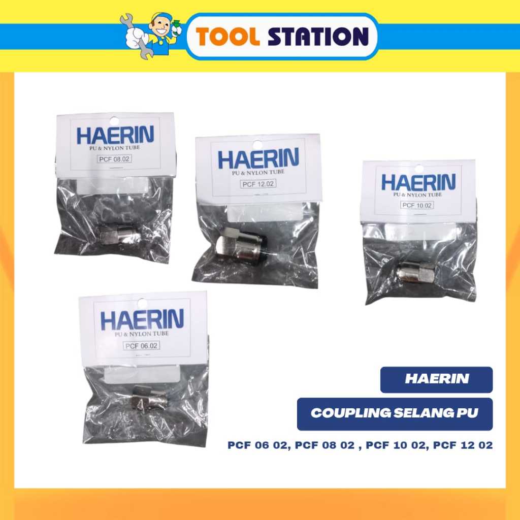 HAERIN COUPLING SELANG PU PCF 06 02, PCF 08 02, PCF 10 02, PCF 12 02