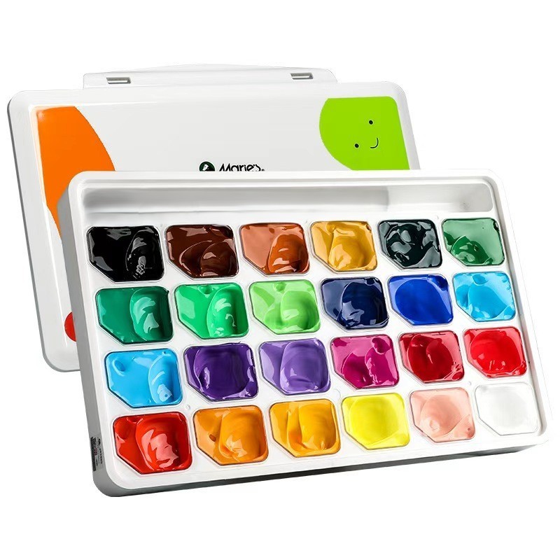 MARIES Cat Acrylic Paint Set 24 Warna x 30ml - Cat Akrilik Marie's Warna Dasar Lengkap Melukis Color