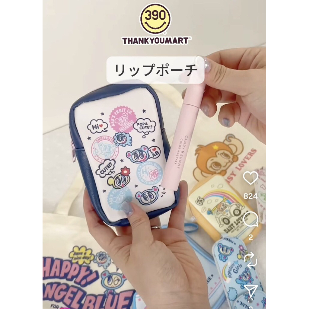 angel blue lip pouch thankyou mart original japan
