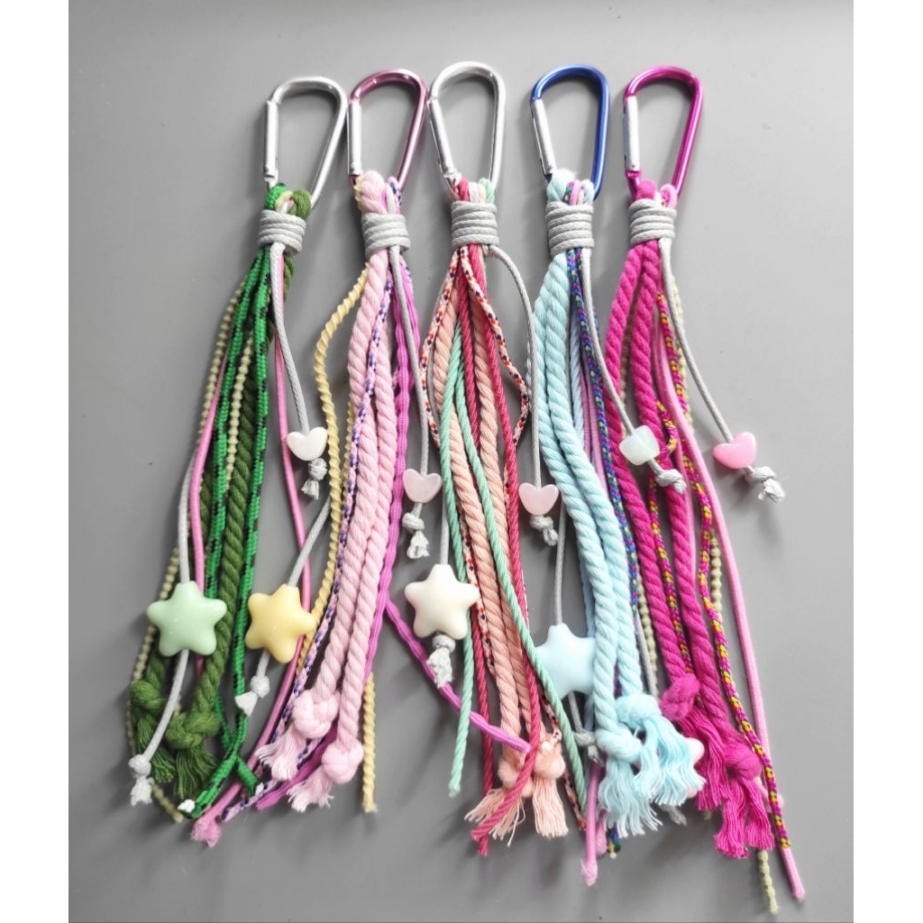 Termurah samara carabiner keychain / bagcharm tali / ganci carabiner / ganci tali macrame / ganci lu