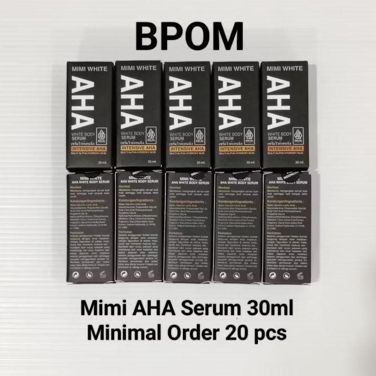 Mimi AHA White Body Serum 30ml Body Lotion Pemutih BPOM