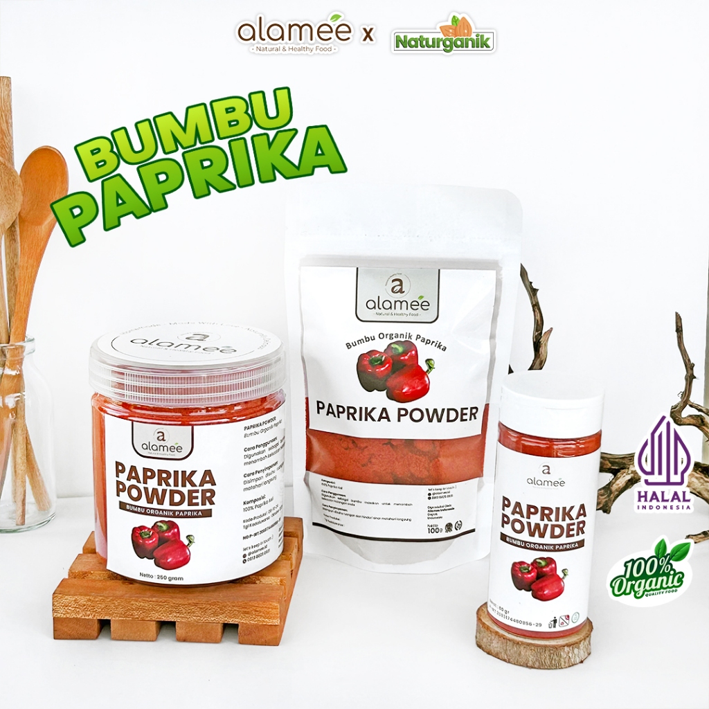 

ALAMEE Paprika Bubuk Powder Ground Bumbu Dapur Instan Organik Murni Asli Seasoning Naturganik
