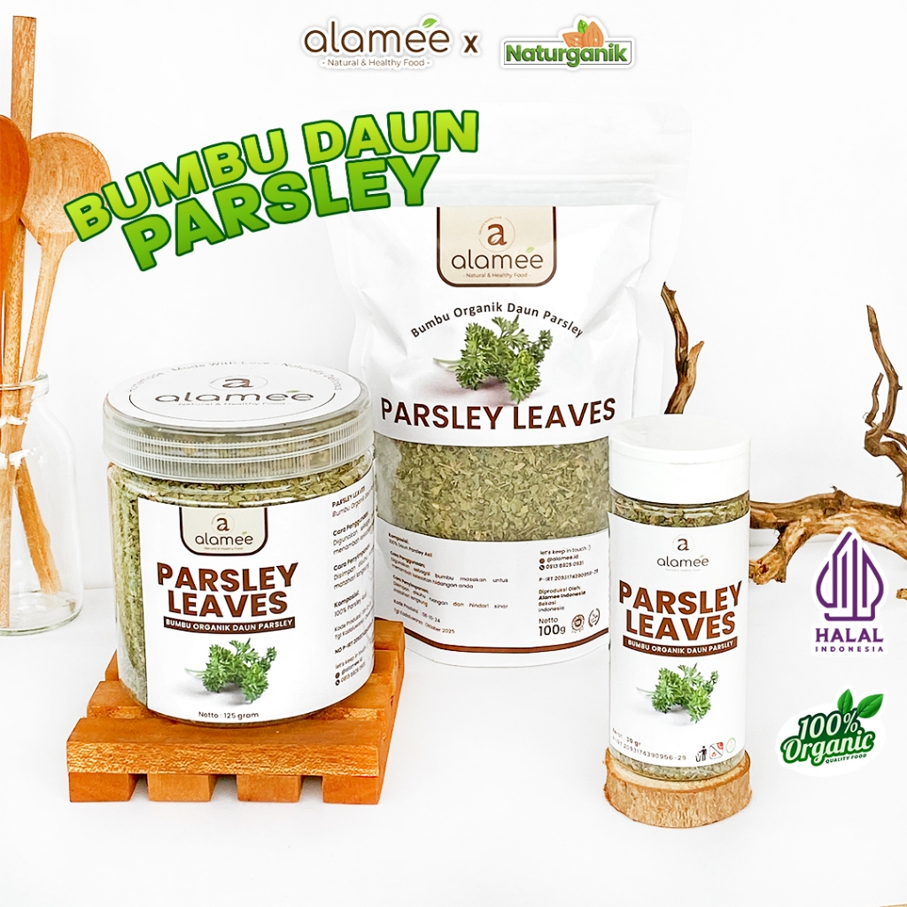 

ALAMEE Parsley Kering Dried Persley Flakes Daun Peterseli Leaves Bumbu Dapur Garnish Naturganik