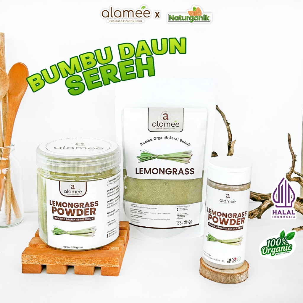 

ALAMEE Sereh Bubuk Lemongrass Powder Bumbu Dapur Organik Serai Murni Asli Seasoning Naturganik