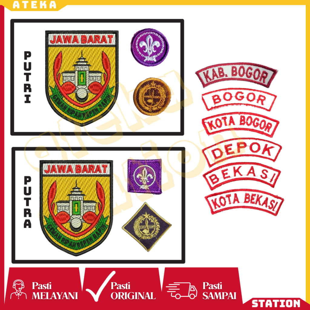 Set Atribut Bet Lokasi Pramuka Putra Putri KAB Bogor / Bogor / Kota Bogor / Depok / Bekasi / Kota Be