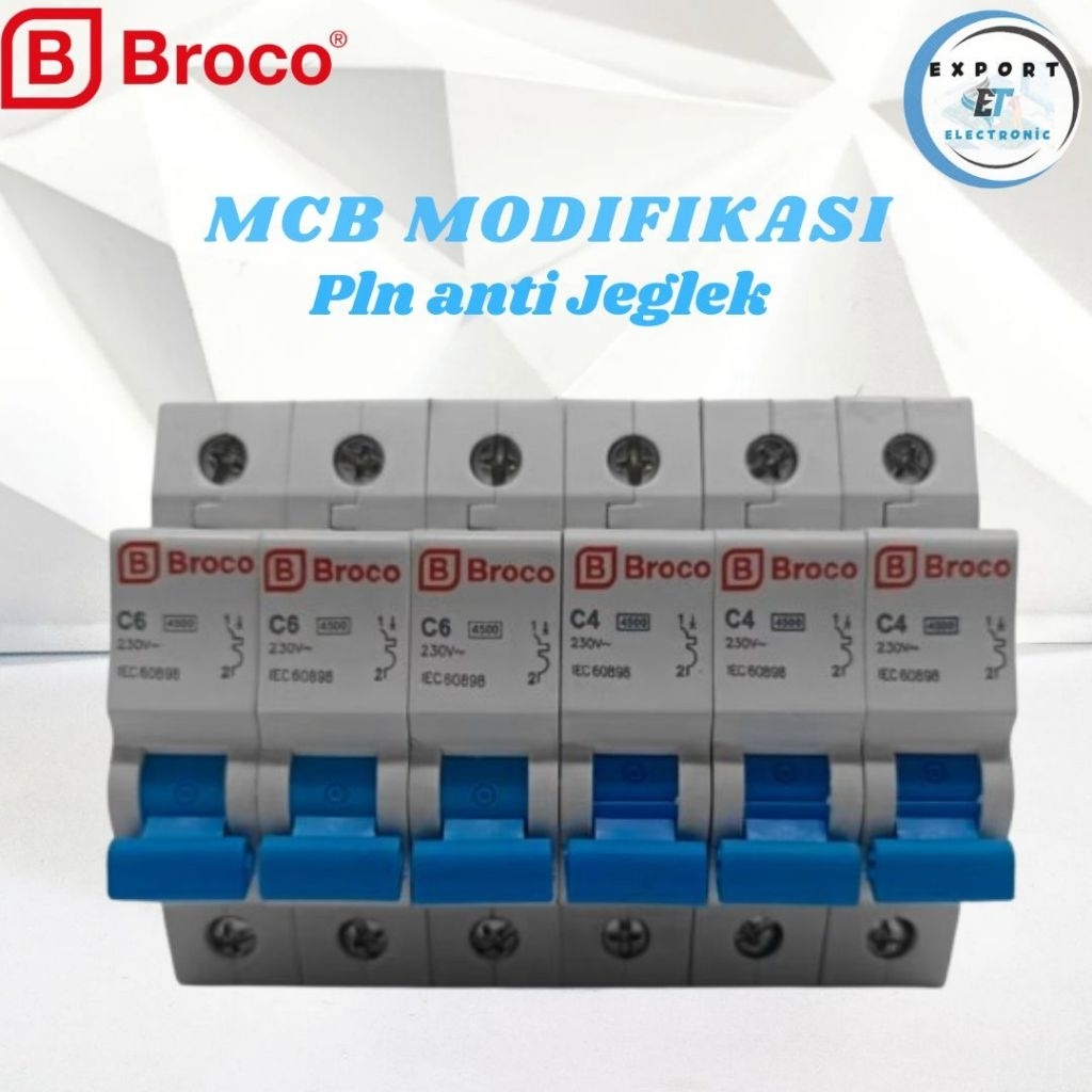 mcb modif anti jeglek broco pln 1P 2a 4a 6a 10a 16a 50a