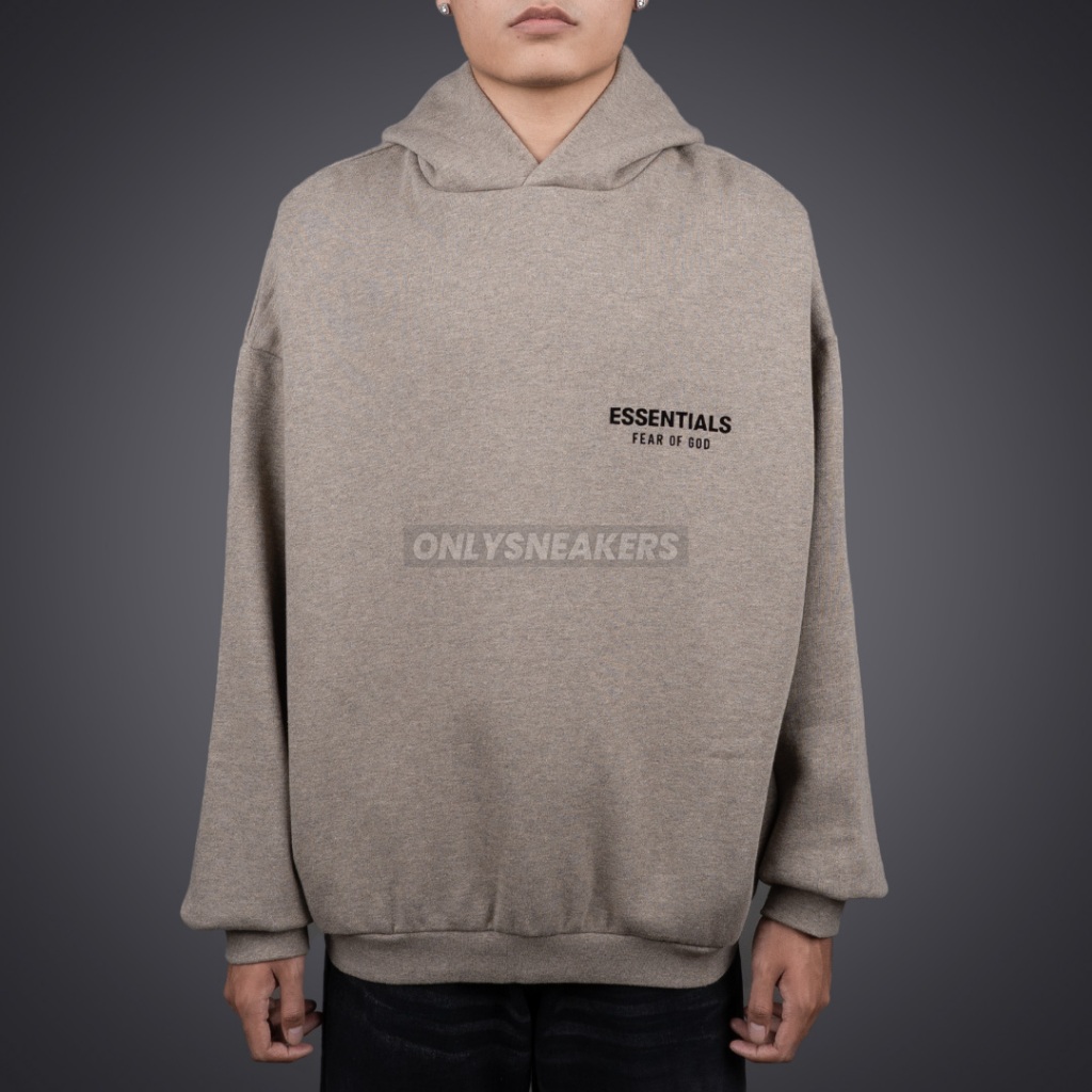 ESSENTIALS FLEECE HEATHER GREY HOODIE