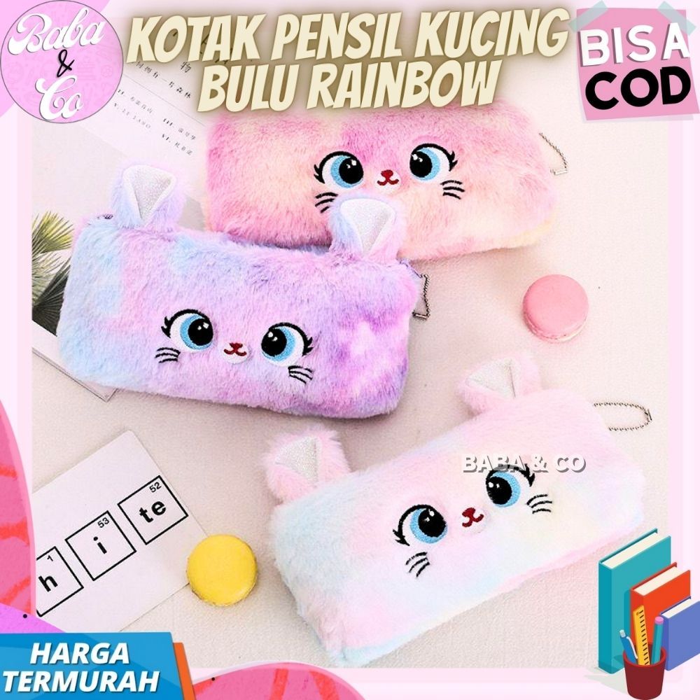 

KOTAK PENSIL BULU RAINBOW KUCING TEMPAT PENSIL BULU KUCING PELANGI KOTAK PENSIL KAIN BULU KUCING CUTE CAT RAINBOW