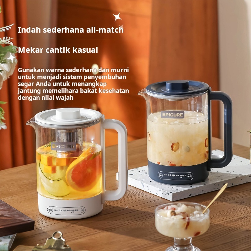 Teko Kesehatan Kaca Otomatis, Multifungsi Rumah Kantor, Pemanas Air Listrik, Alat Seduh Teh Kecil, T