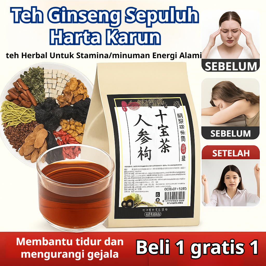 

⭐【COD】Teh Ginseng Wolfberry untuk Begadang/Detox Hati Tambah Energi/Teh Ginseng dan Wolfberry/Minuman Sehat Pembakar Lemak/Teh Herbal Energi Daya Tahan Tubuh