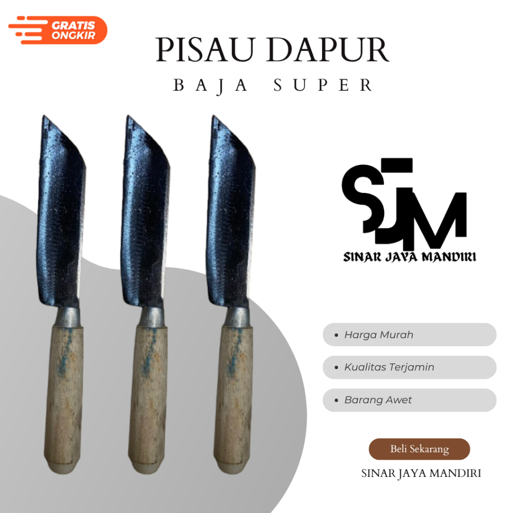 Pisau Dapur Baja Super / Pisau Baja Berkualitas / Pisau Dapur Bahan Baja / Pisau Super Tajam