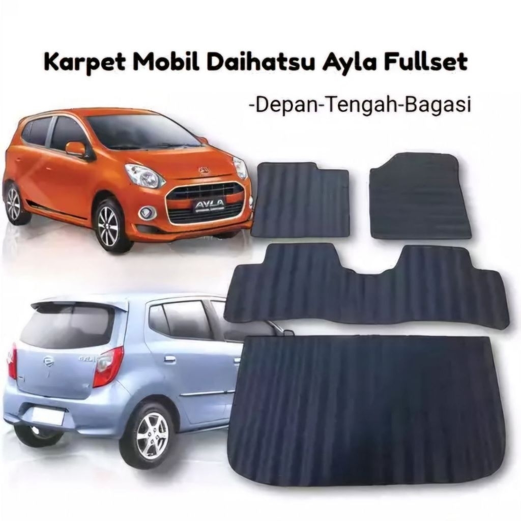 Karpet Karet Matras Mobil Daihatsu Ayla / Karpet Lantai Mobil Daihatsu Ayla full set