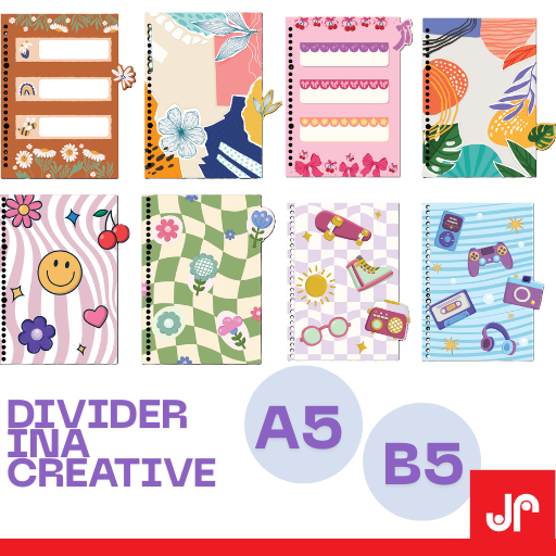 

INA CREATIVE DIVIDER BINDER 90S / PEMBATAS BINDER A5 B5 / PEMBATAS BINDER MOTIF LUCU / INDEX DIVIDER A5 B5