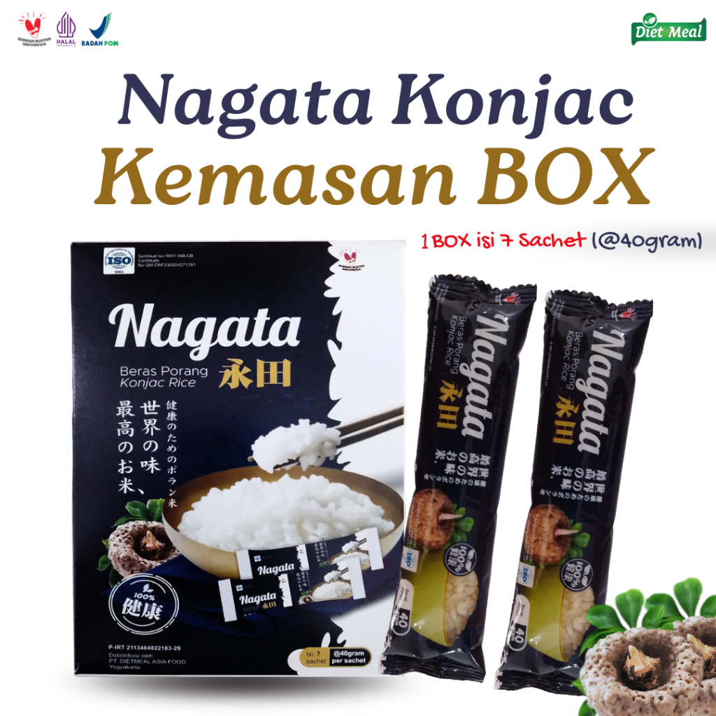 

Nagata Beras Porang Kemasan Dus Box Isi 7 Sachet