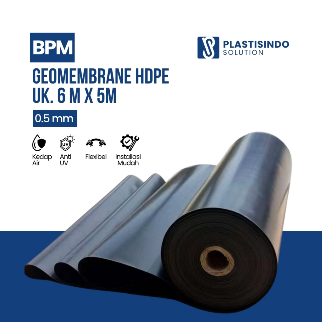 Geomembrane HDPE Uk. 6m x 5 m 0.5 mm Meteran