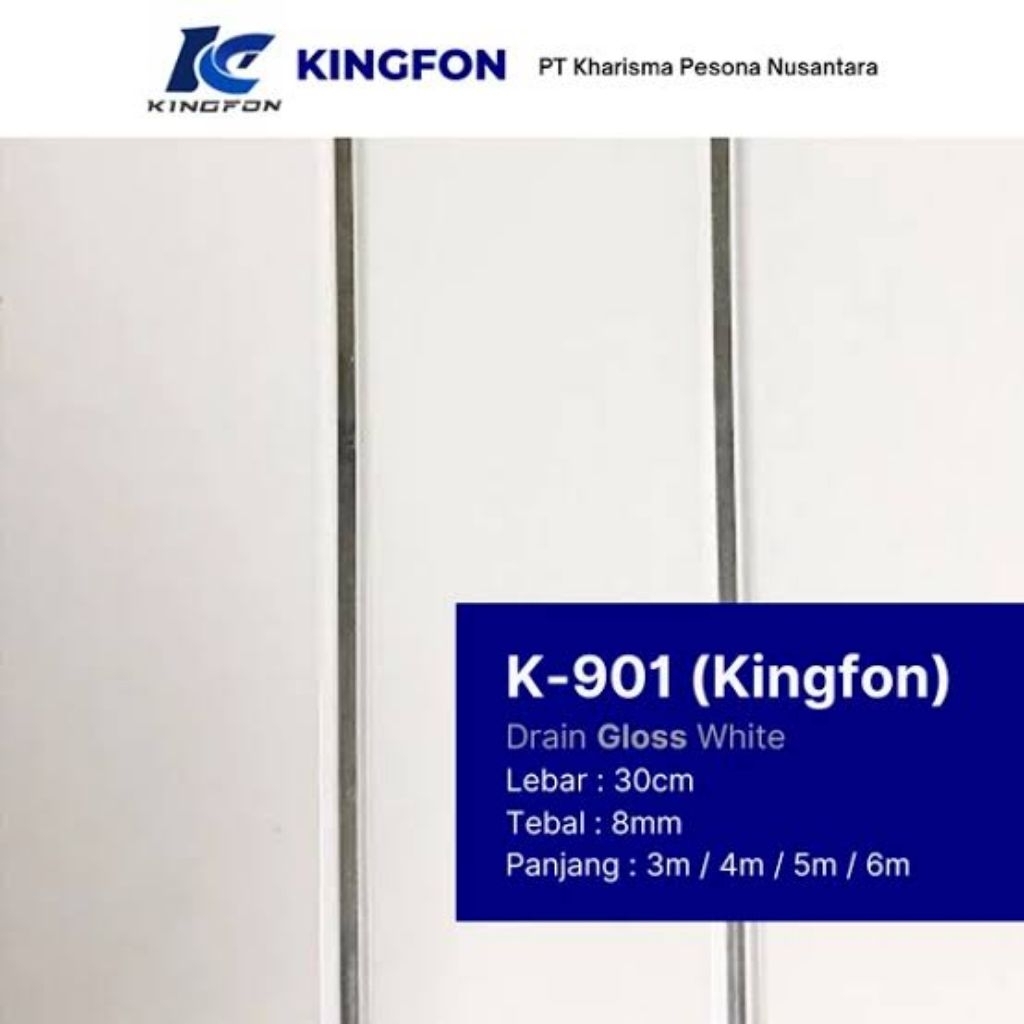 Shunda PLAFON PVC K901 PUTIH NAT SILVER GLOSSY  Kingfone