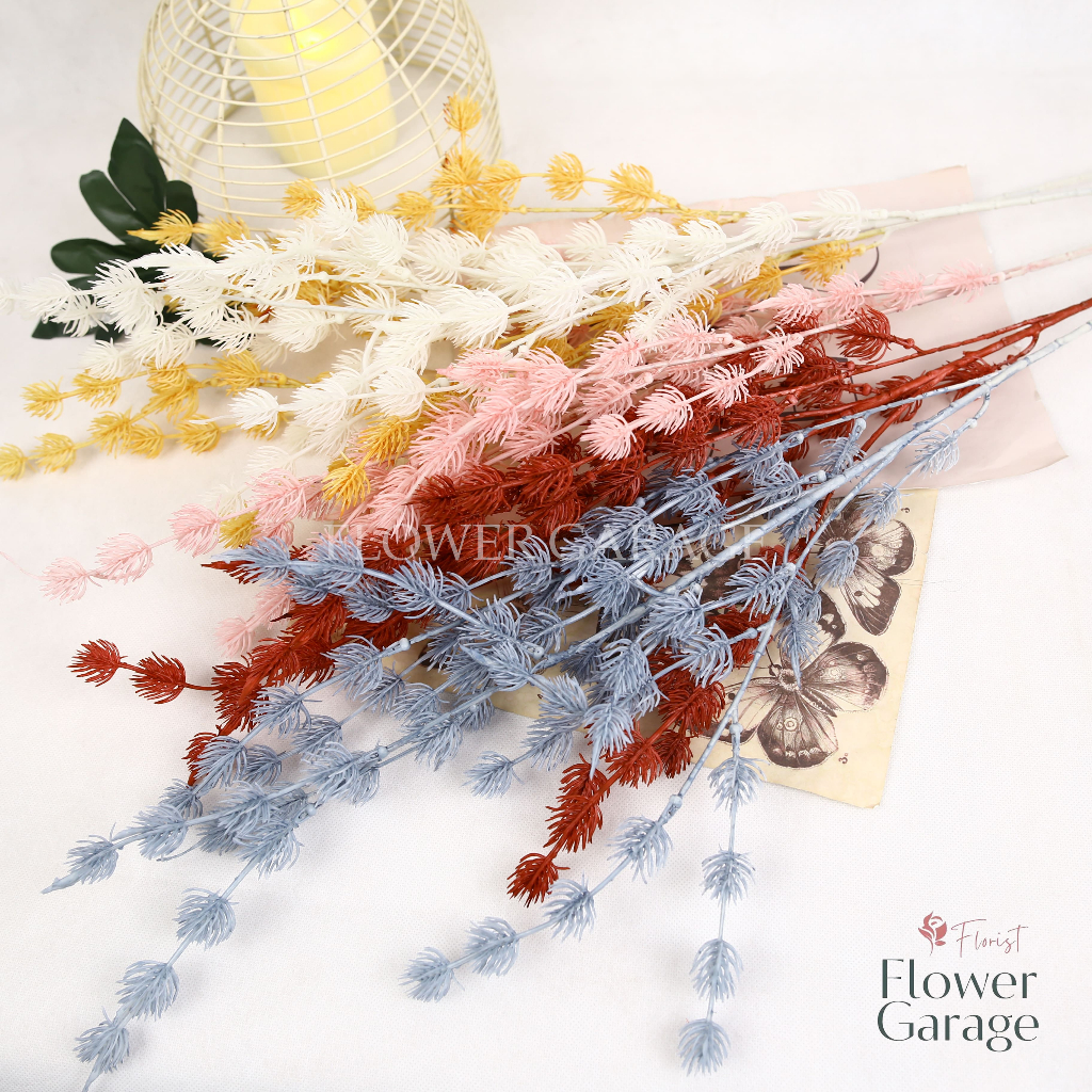 Daun Bunga Asparagus Artifisial K4 – Bunny Tail Unik Rambutan‑Pinus Akar Rambut Estetik