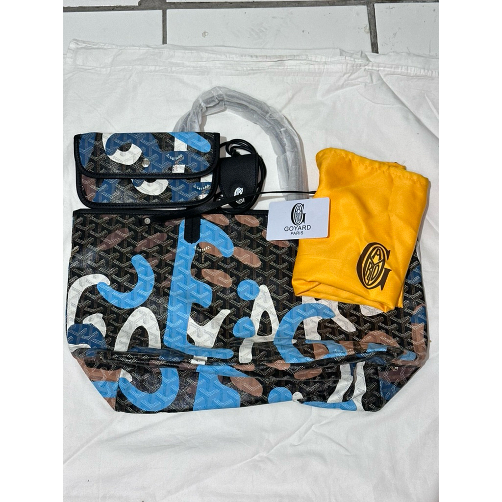 GYRD large blue tote bag wanita kulit asli baru