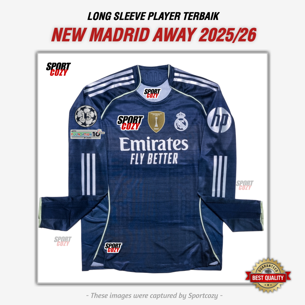 (PLAYER ISSUE LONG SLLEVE) JERSEY RM FC AWAY NEW SEASON 2025/2026 JERSEY PLAYER ISSUE TERBAIK
