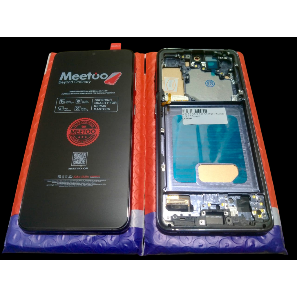 LCD FULLSET SAMSUNG S21 (5G)/G991 BLACK MEETOO + FRAME
