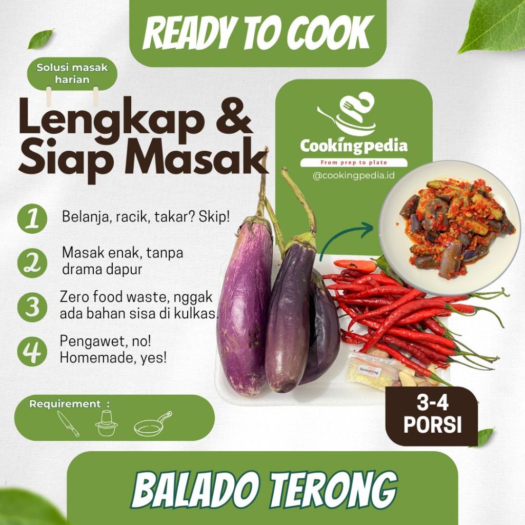 

[Cookingpedia] Balado Terong I Masakan Siap Santap I Lauk Rumahan I Rasa Istimewa I Homemade I Higienis I Ready to Eat I Ready to Cook I Makanan Siap Saji