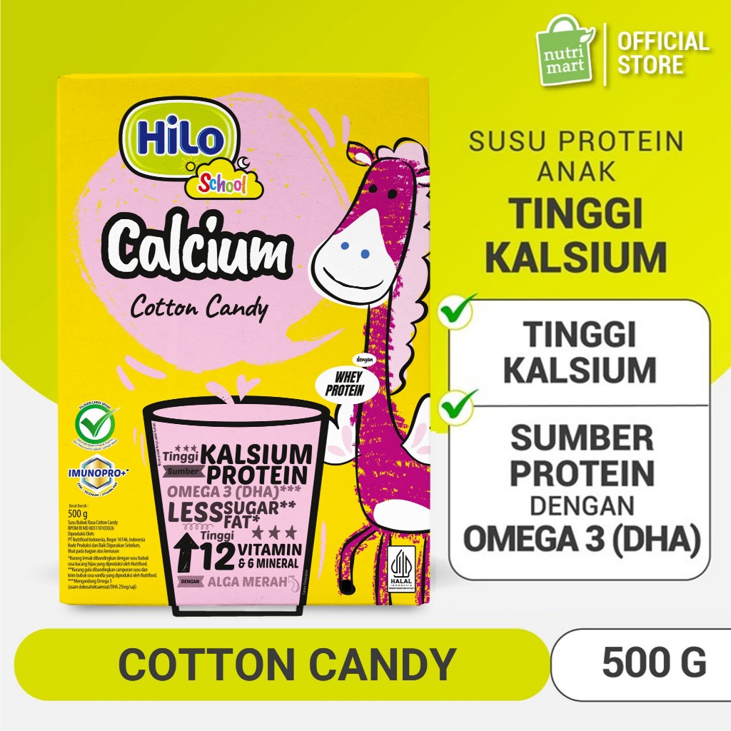 

HiLo School Cotton Candy 500g - Susu Tinggi Kalsium Lebih Rendah Lemak