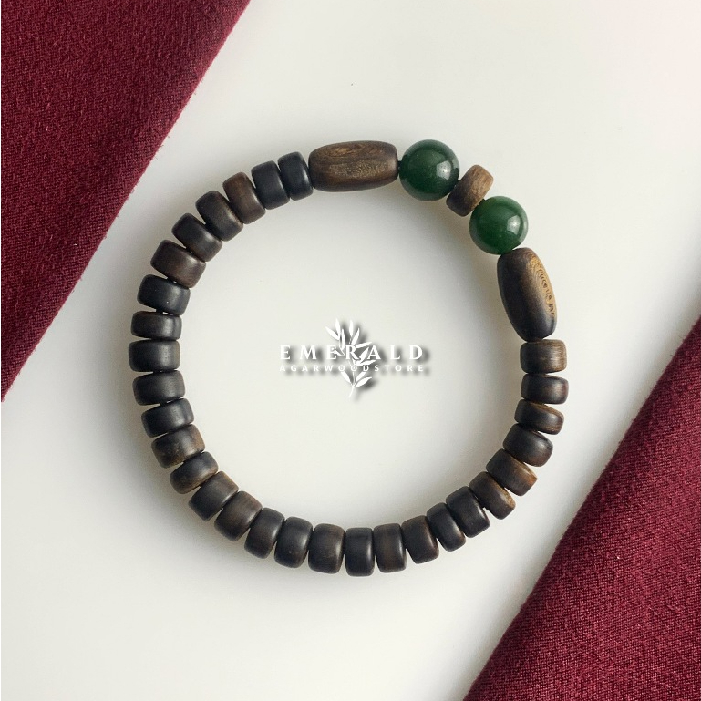 Gelang Gaharu Malinau Kalimantan Sinking - 10mm Kombinasi Batu Alam