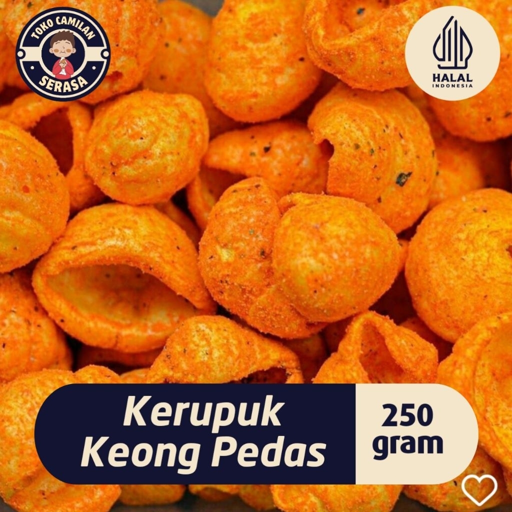 

Kerupuk Keong Cap Rambo Pedas Daun Jeruk Kiloan Kemasan 250 Gram