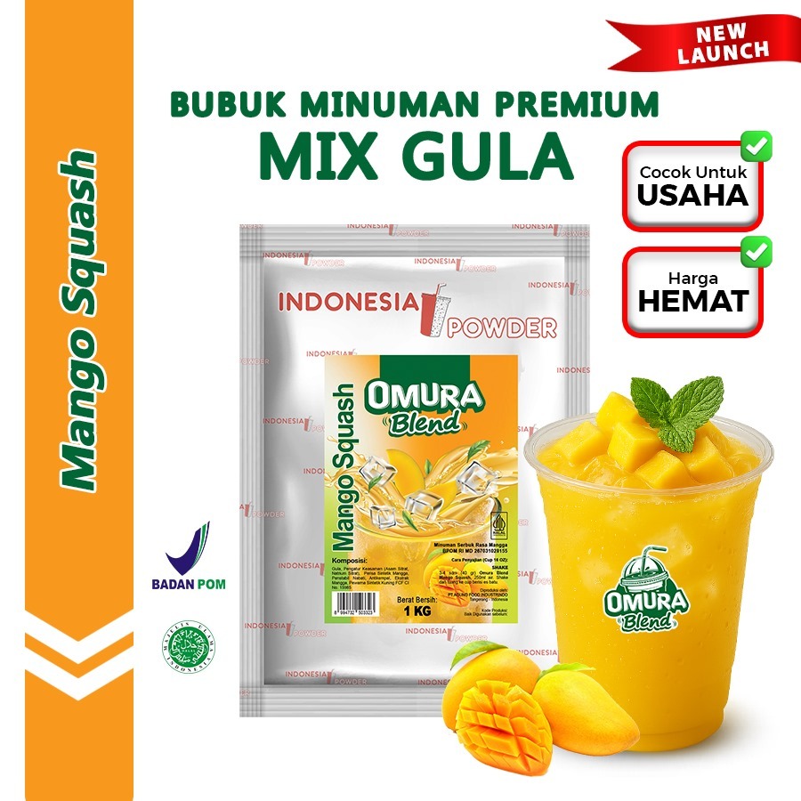 

OMURA Blend Bubuk Minuman Premium Rasa Mango Squash / Mangga Segar Powder Drink 1 Kg Omura Blend