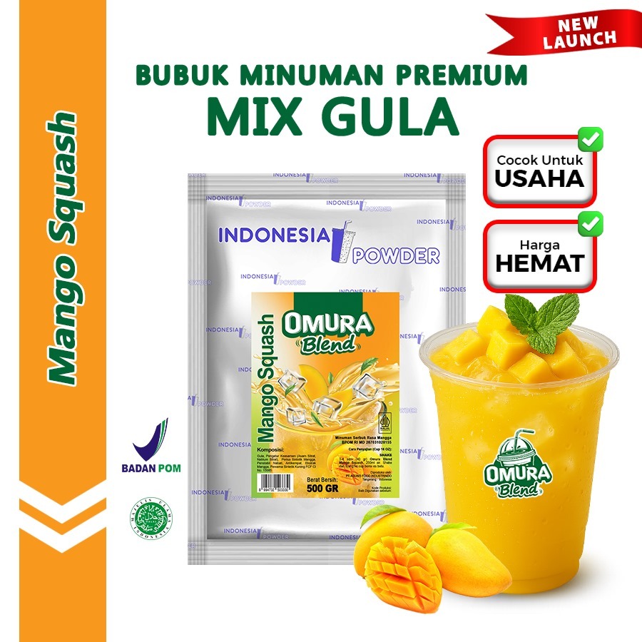 

OMURA Blend Bubuk Minuman Premium Rasa Mango Squash / Mangga Segar Powder Drink 500 Gr Omura Blend