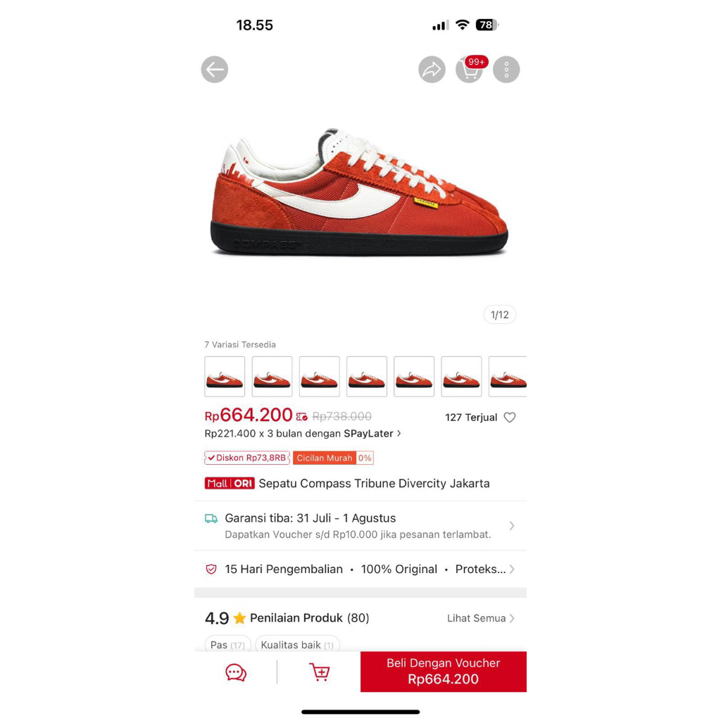 Preloved Sepatu Compass Tribune Divercity Jakarta