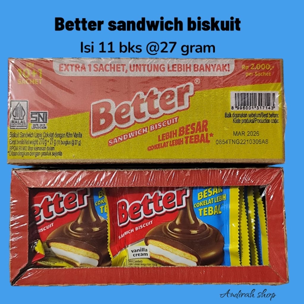 

Biskuit "Better " Sandwich cream vanila 10x 27 gram