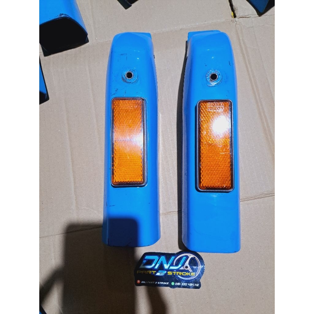 tutup shock spakbor depan rc100 bravo rc80 biru original second