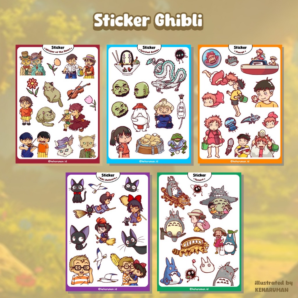 

Sticker Ghibli Studio Totoro Ponyo Kiki Delivery Spirited Away